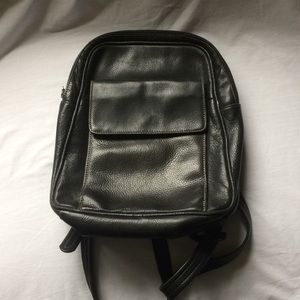Large Black Tignanello Back Pack Shoulder Purse